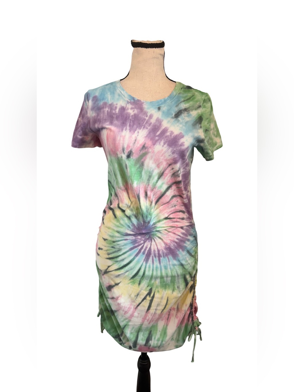 Victoria’s Secret PINK Tie Dye Ruched Side T-Shirt Dress Women’s Small